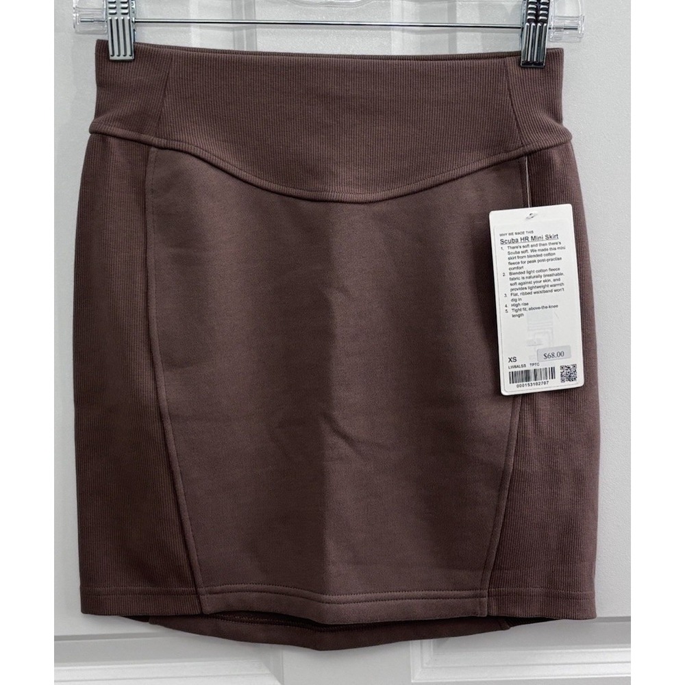 Lululemon Womens Scuba Mini Skirt XS Taupe Taupetastic High Rise NWT 0429 - Picture 3 of 7